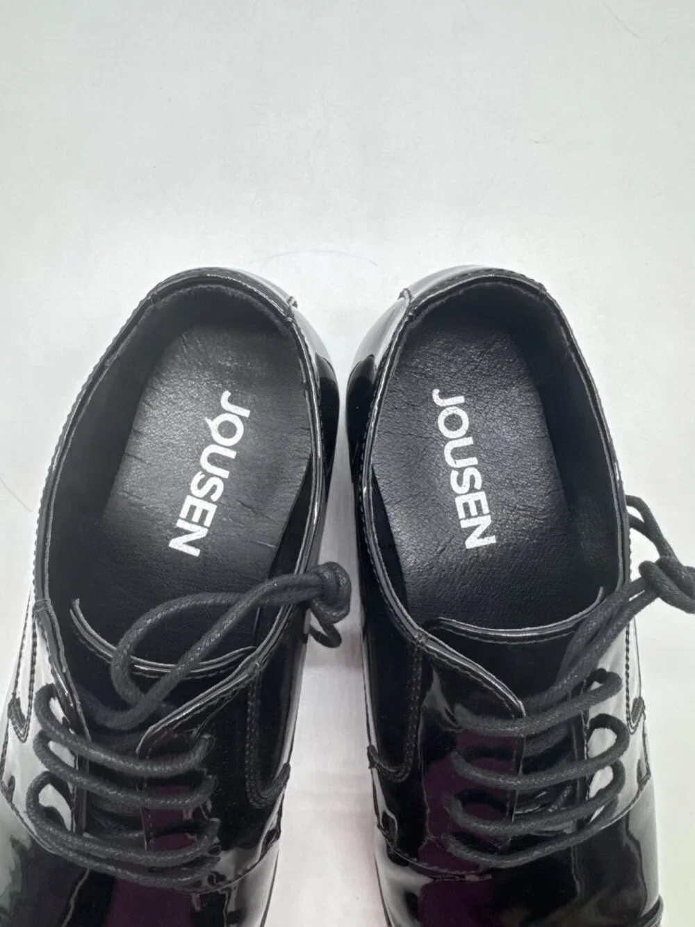 Mens Black Patent Leather Lace-Up Oxford Dress Shoes Size 9 Jousen Formal Footwe